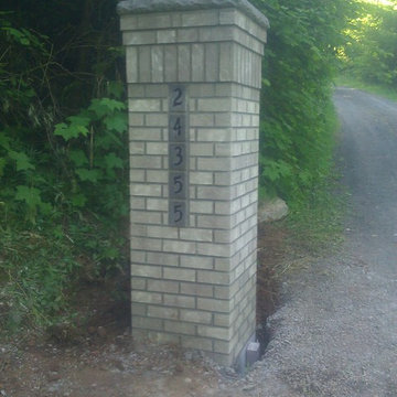 Driveway Entry Gate Brick Pillars