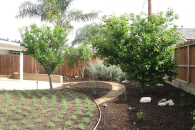 Inspiration for a mid-sized eclectic partial sun backyard landscaping in Orange County.