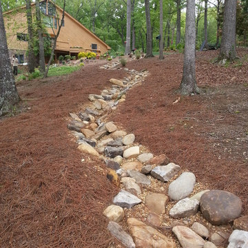 Dry creek bed for erosion control