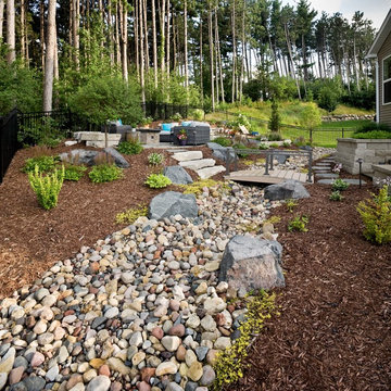 Dry Creek Bed | No-Mow Forest Backyard | Inver Grove Heights, MN
