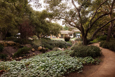 Inspiration for a large traditional full sun backyard formal garden in Santa Barbara for summer.