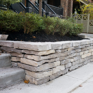 Dry Stack Wall Feature at Front Entrance