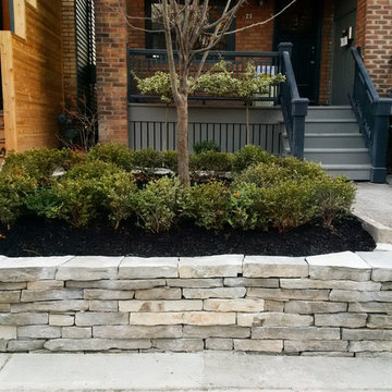 Dry Stack Wall Feature at Front Entrance