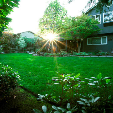 Dry Stream Bed and Paver Path in SW Portland, Oregon
