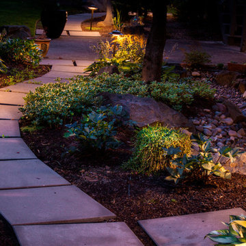 Dry Stream Bed and Paver Path in SW Portland, Oregon
