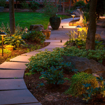 Dry Stream Bed and Paver Path in SW Portland, Oregon