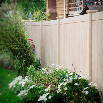 Eastern White Cedar Wood Grain PVC Vinyl Privacy Fence from Illusions Fence