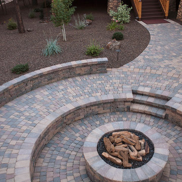 Elegant Paver Driveway and Firepit