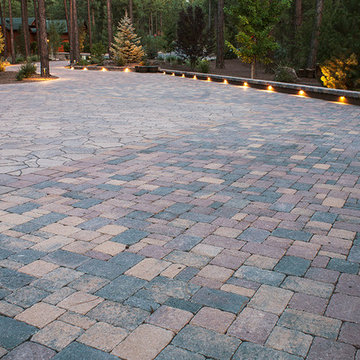 Elegant Paver Driveway and Firepit