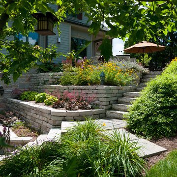 Traditional Stone Steps + Walls - Elm Grove, WI