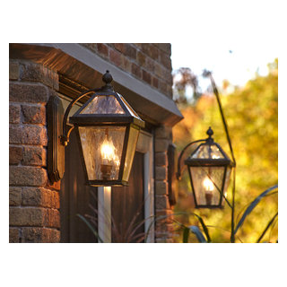 English tudor style outdoor shop lighting