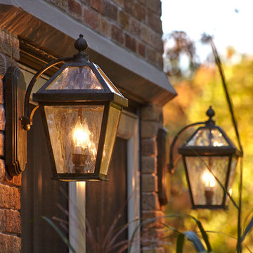 English Tudor Estate With Traditional Style Exterior Lights