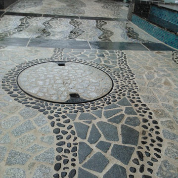 entrance with mosaik, Hauseingang mit Mosaik