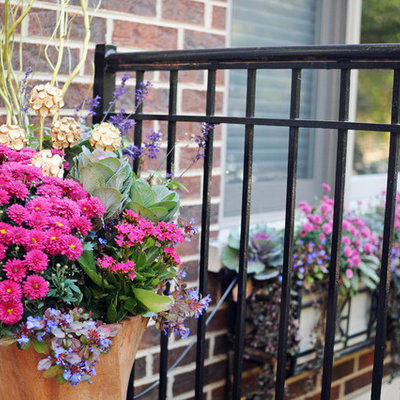 Photo of a mid-sized traditional full sun backyard landscaping in Chicago for fall.