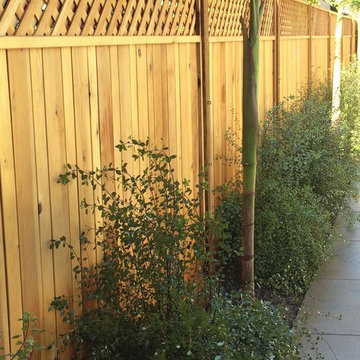 Fence with pre-fab trellis