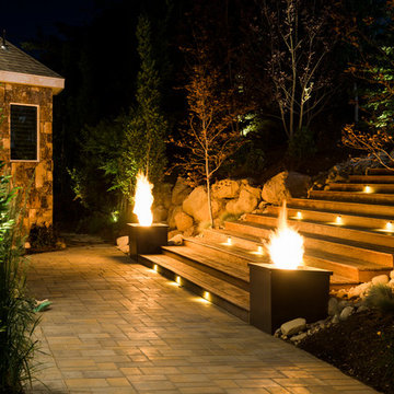 Fire Pits Near Stairs And Walkway