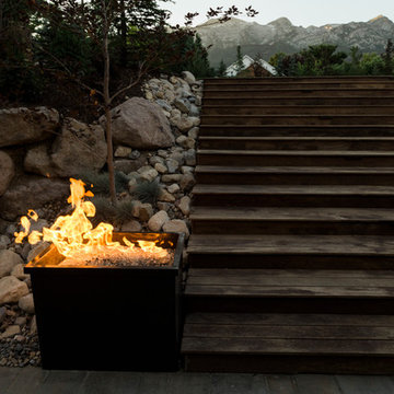Fire Feature Near Stairs