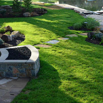Fire pit and Flagstone path