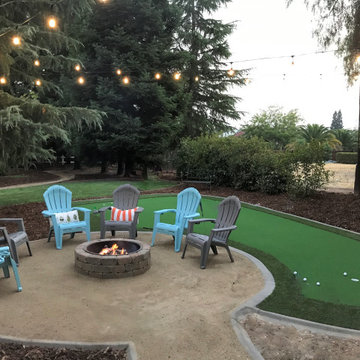 Fire pit and putting green