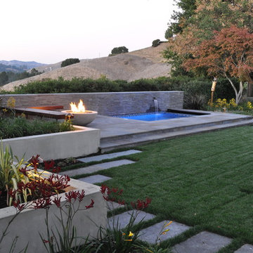 Fire pit and spa
