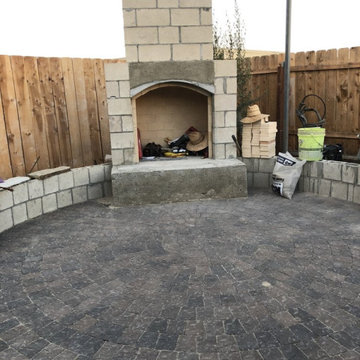 Fire place construction under way