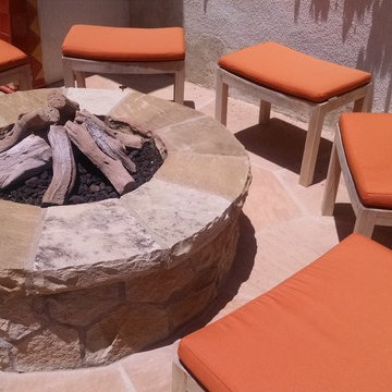 Fireplace and outdoor entertainment areas