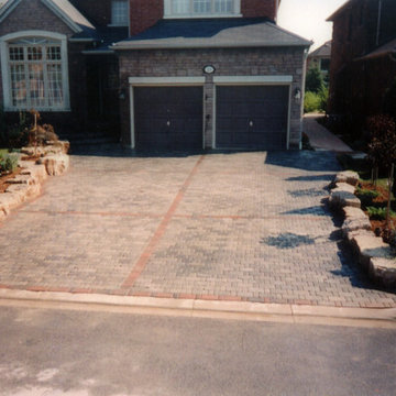 Flagstone and paver frontyard