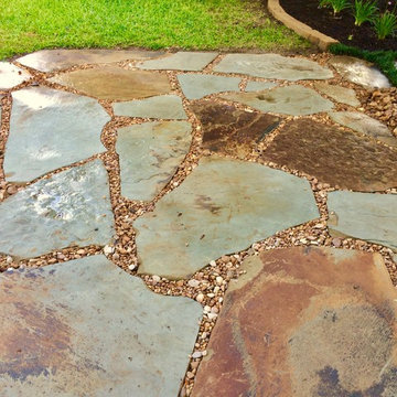 Flagstone and River Rock Sitting Area