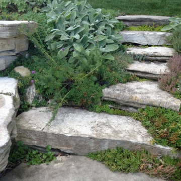 Flagstone Bench, Rock Garden Steps