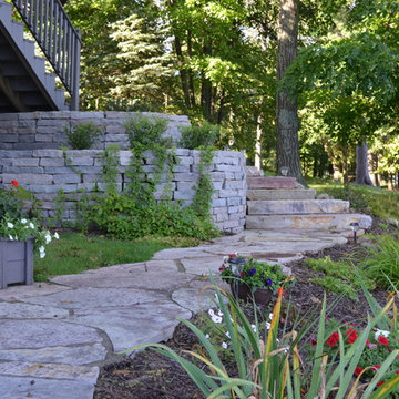 Flagstone patio, steps and walkway