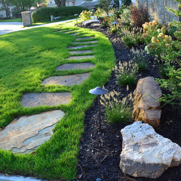 Flagstone Stepping Stones and Planting Bed