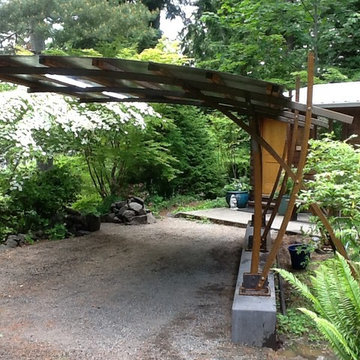 forged cantilevered garden structure