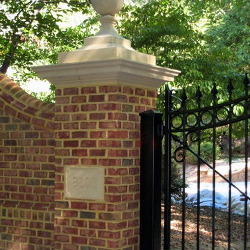 Formal Driveway Gate Posts with Precast Caps and Walls