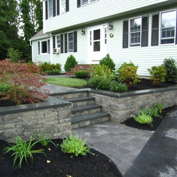 Foundation Planting with Retaining Wall