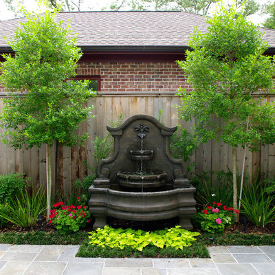 This is an example of a traditional water fountain landscape in Houston.
