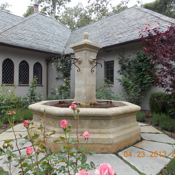 French limestone garden fountain