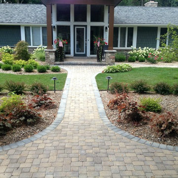 Front & Back Paver Paths with Landscaping and Fire Pit