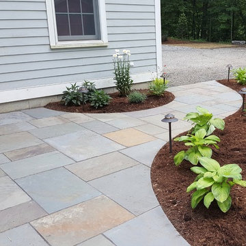 Front Entrance Natural Stone Walkway, Steps and Planting in Westbrook CT