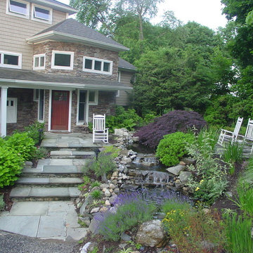 Front Entry Renovation with Running Pond