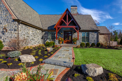 This is an example of a front yard stone landscaping in Wilmington.