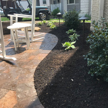 Front Paver Patio & Gathering Space, with Pathway and LED Lighting
