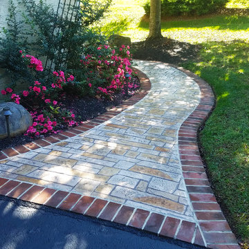 Front Stamped Concrete Walkway
