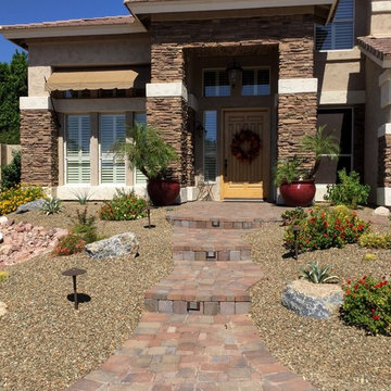 Front Yard Update with concrete Paver Path, new irrigation and lots of color