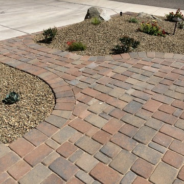 Front Yard Update with concrete Paver Path, new irrigation and lots of color