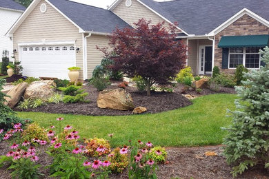 Design ideas for a mid-sized traditional full sun front yard landscaping in Other.