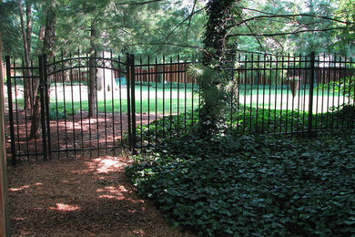 This is an example of a backyard mulch landscaping in Indianapolis.