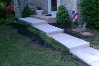 Design ideas for a mid-sized shade front yard concrete paver garden path in Baltimore.