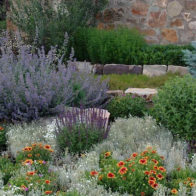 This is an example of a mid-sized traditional hillside stone landscaping in San Francisco.