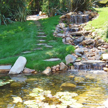 Garden Waterfalls and Fish Pond Water Features Los Angeles