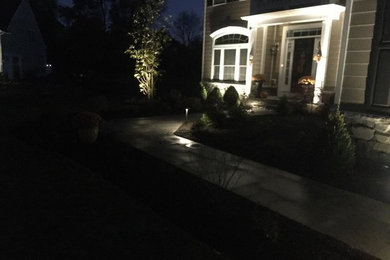 Garnet Valley, PA, Landscape design with custom Flagstone path & LED lighting
